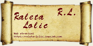 Raleta Lolić vizit kartica